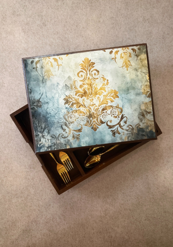 Engraved Cutlery Box - Royal Elegance