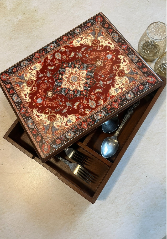 Engraved Cutlery Box - Persian Charm