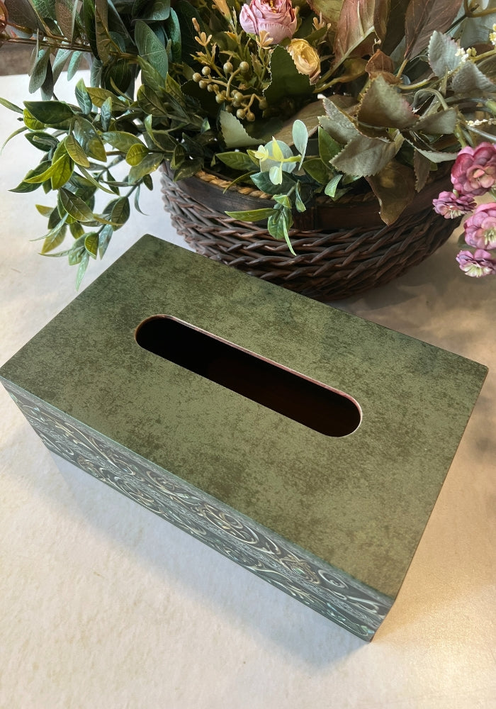 Engraved Tissue Box - The Luxury Series - Emerald Grace
