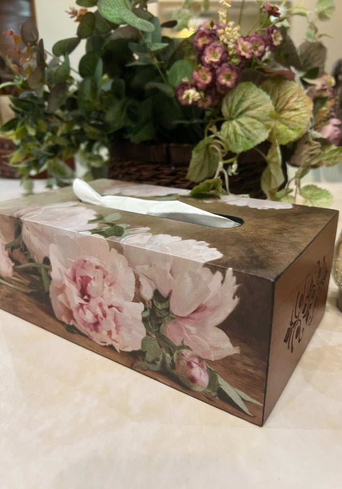 Engraved Tissue Box - The Luxury Series - Floral Rhapsody