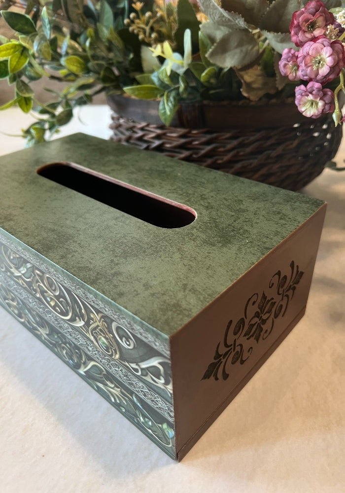 Engraved Tissue Box - The Luxury Series - Emerald Grace