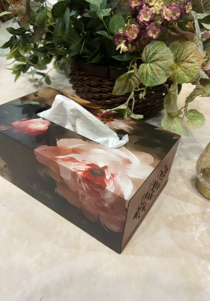 Engraved Tissue Box - The Luxury Series - Watercolor Florals