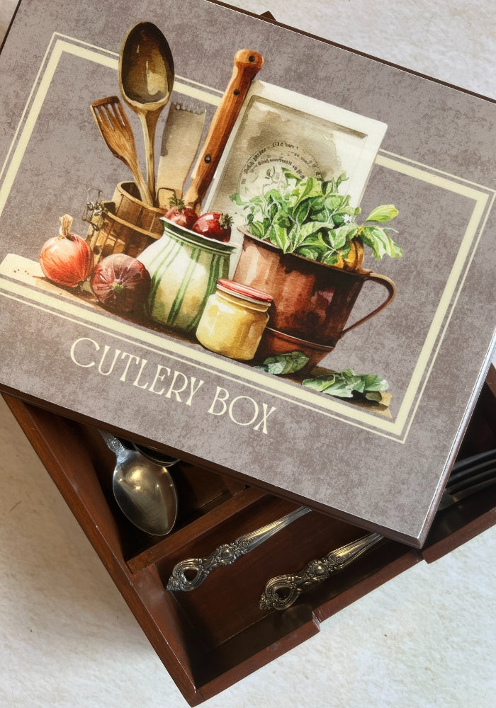 Engraved Cutlery Box - VINTAGE KITCHEN