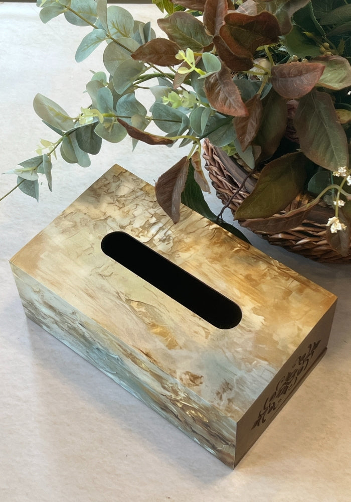 Engraved Tissue Box - The Luxury Series - Golden Hues