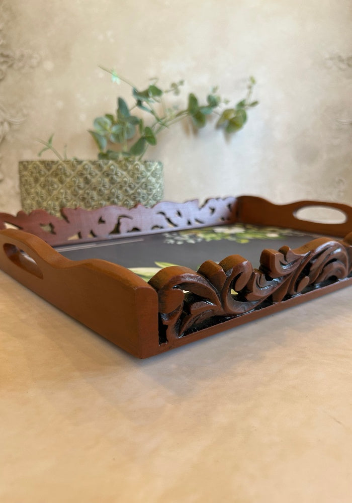 Symphony Carved Tray - Forest Florals
