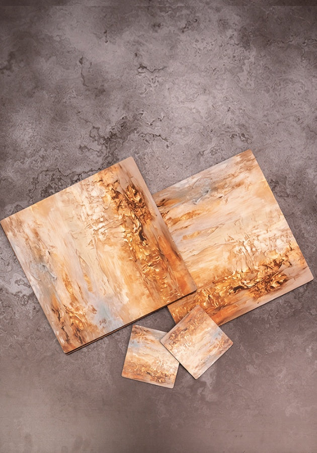 Dining Table Trivets - Golden Hues (Square)