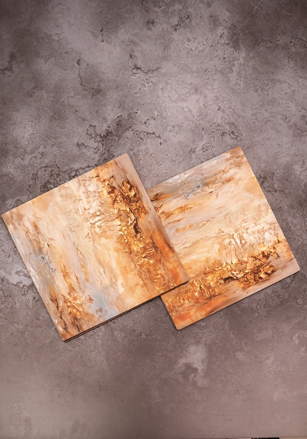 Dining Table Trivets - Golden Hues (Square)