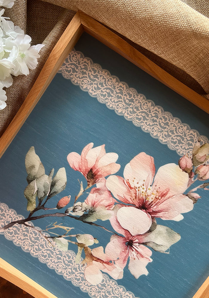 Square Tray - Luxury Series - The Pink Petals