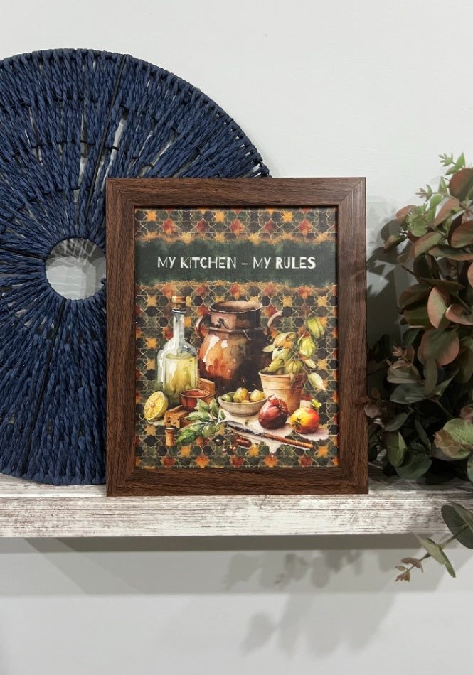 Wall Decor - My Kitchen My Rules Green