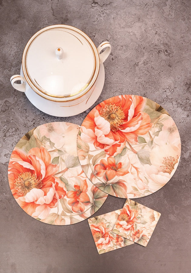 Dining Table Trivets - Floral Dance (Round)