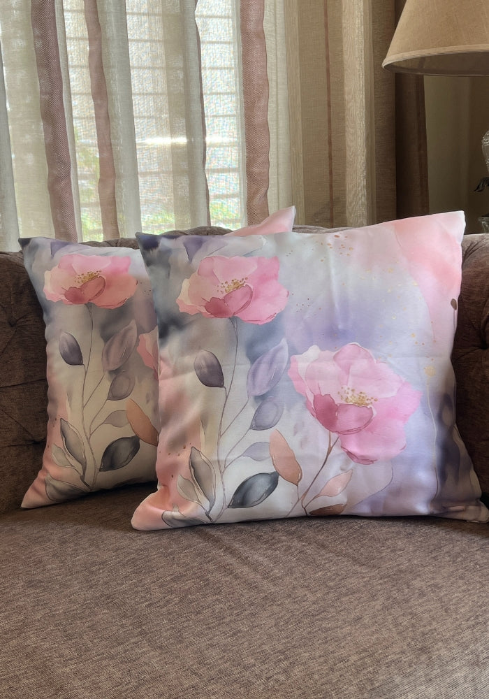 Reversible Cushion Covers - Watercolour Elegance