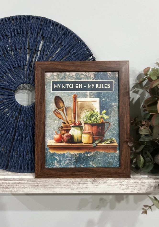 Wall Decor - My Kitchen My Rules Blue