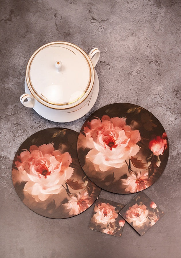 Dining Table Trivets - Watercolor Florals (Round)