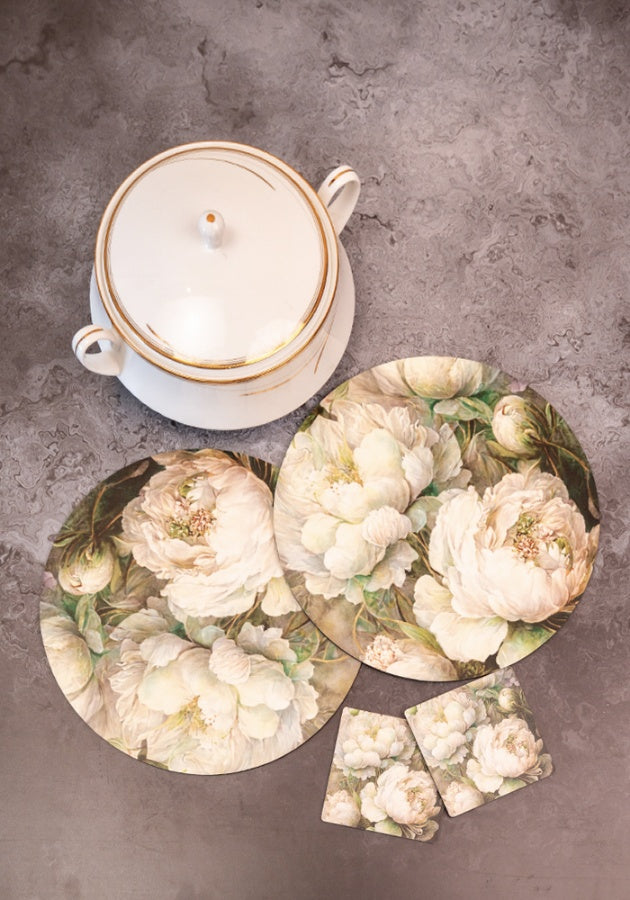 Dining Table Trivets - Dancing Peonies (Round)