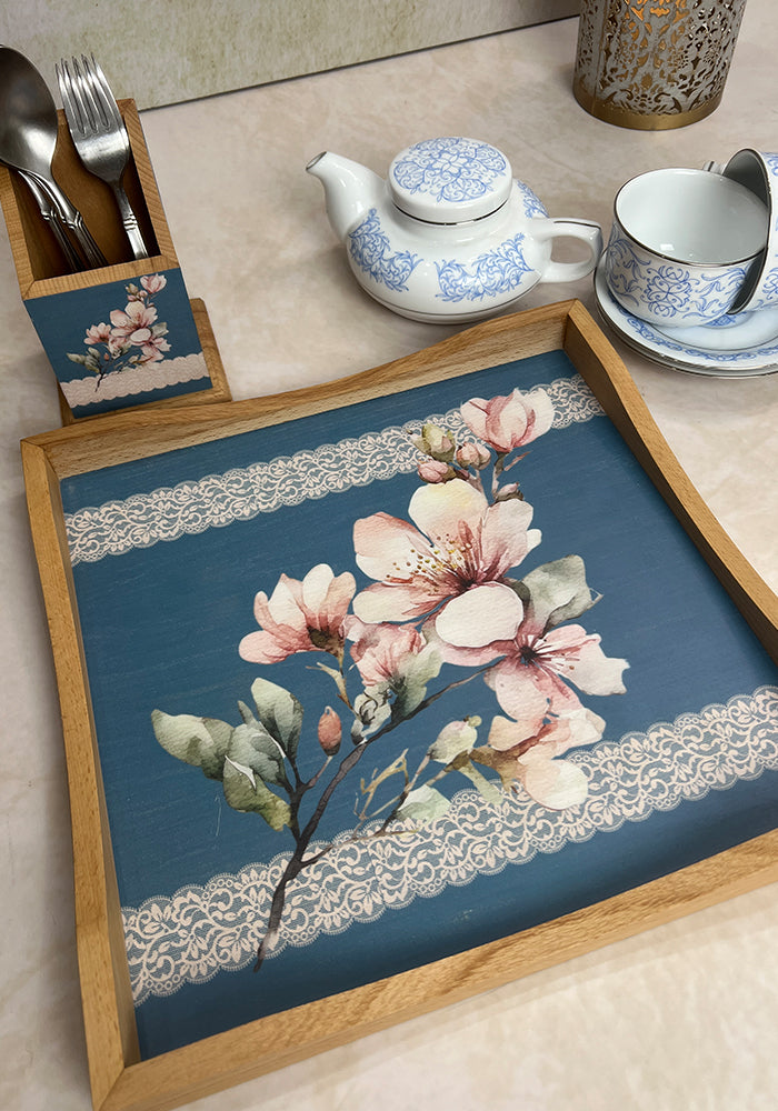 Square Tray - Luxury Series - The Pink Petals