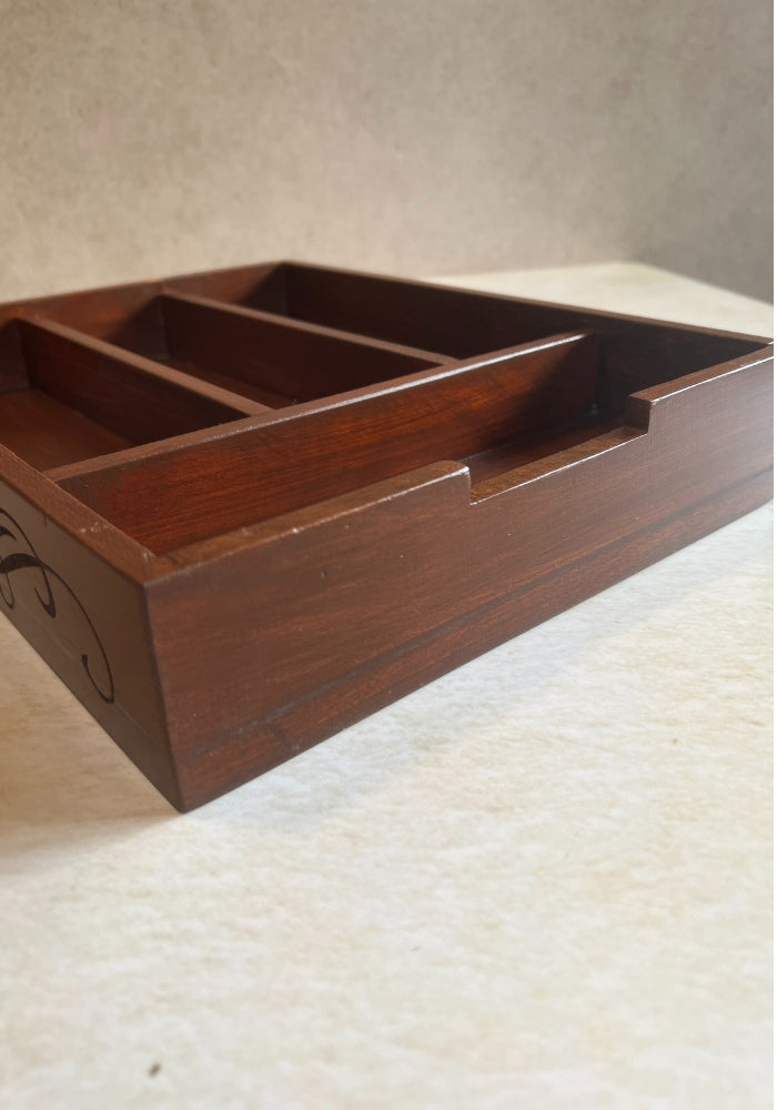 Engraved Cutlery Box - Floral Blush