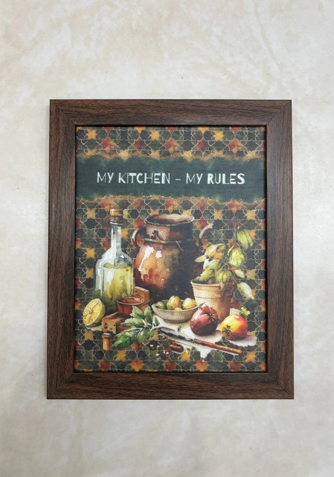 Wall Decor - My Kitchen My Rules Green