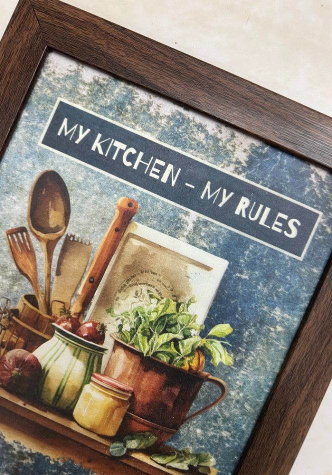 Wall Decor - My Kitchen My Rules Blue