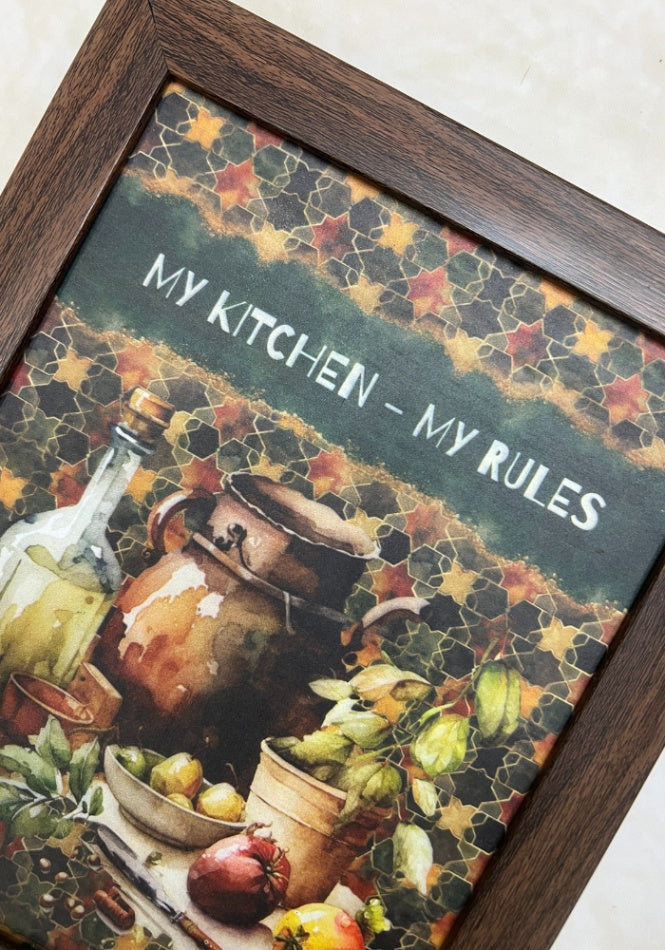 Wall Decor - My Kitchen My Rules Green
