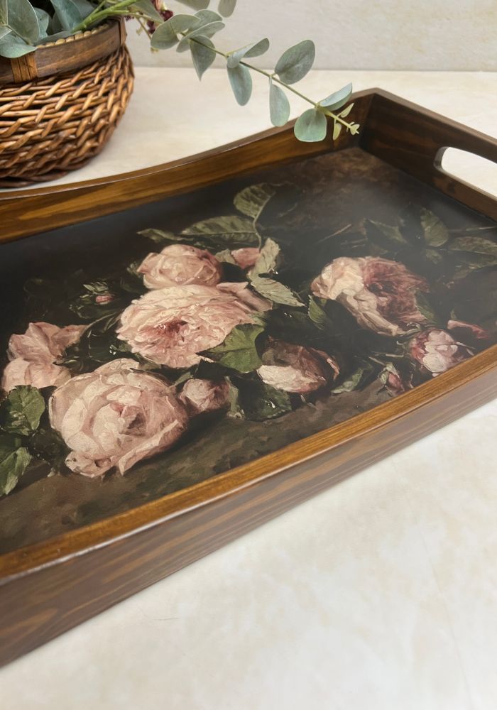 Wooden Rectangle Tray - Floral Chaos