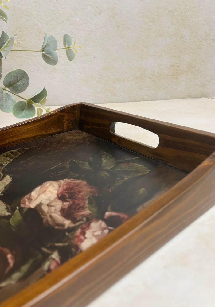 Wooden Rectangle Tray - Floral Chaos