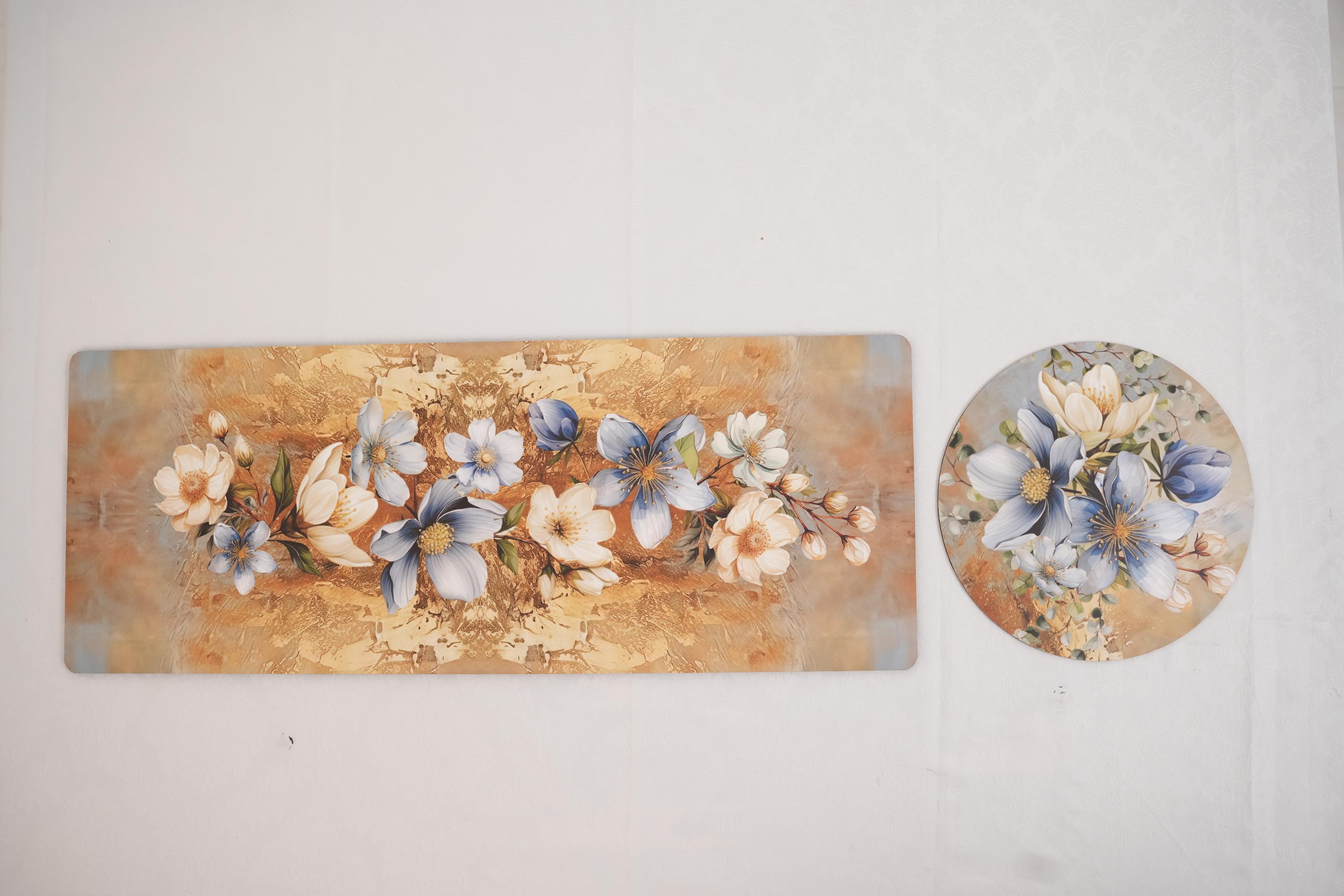 Wooden Flat Runner - Floral Harmony
