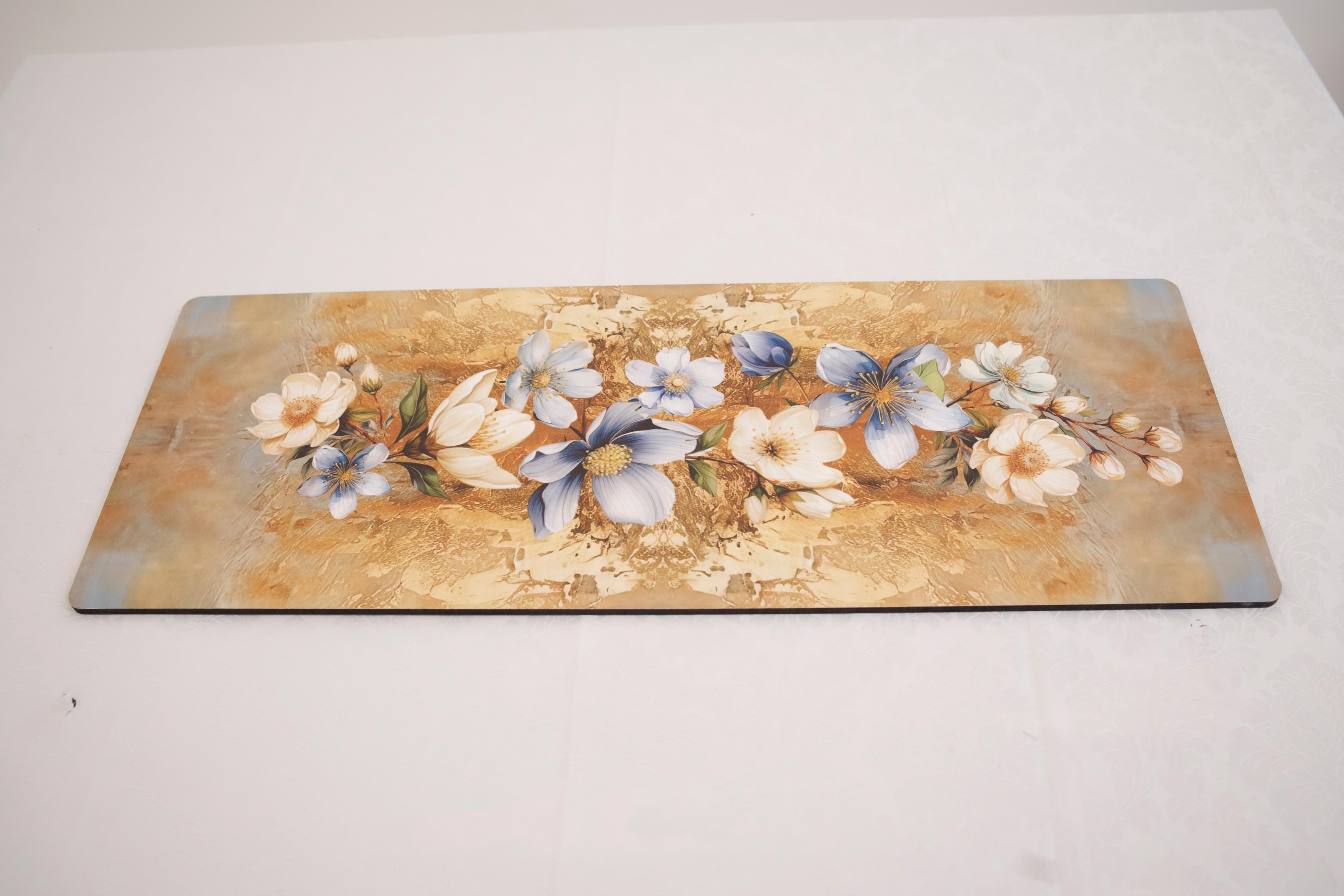 Wooden Flat Runner - Floral Harmony