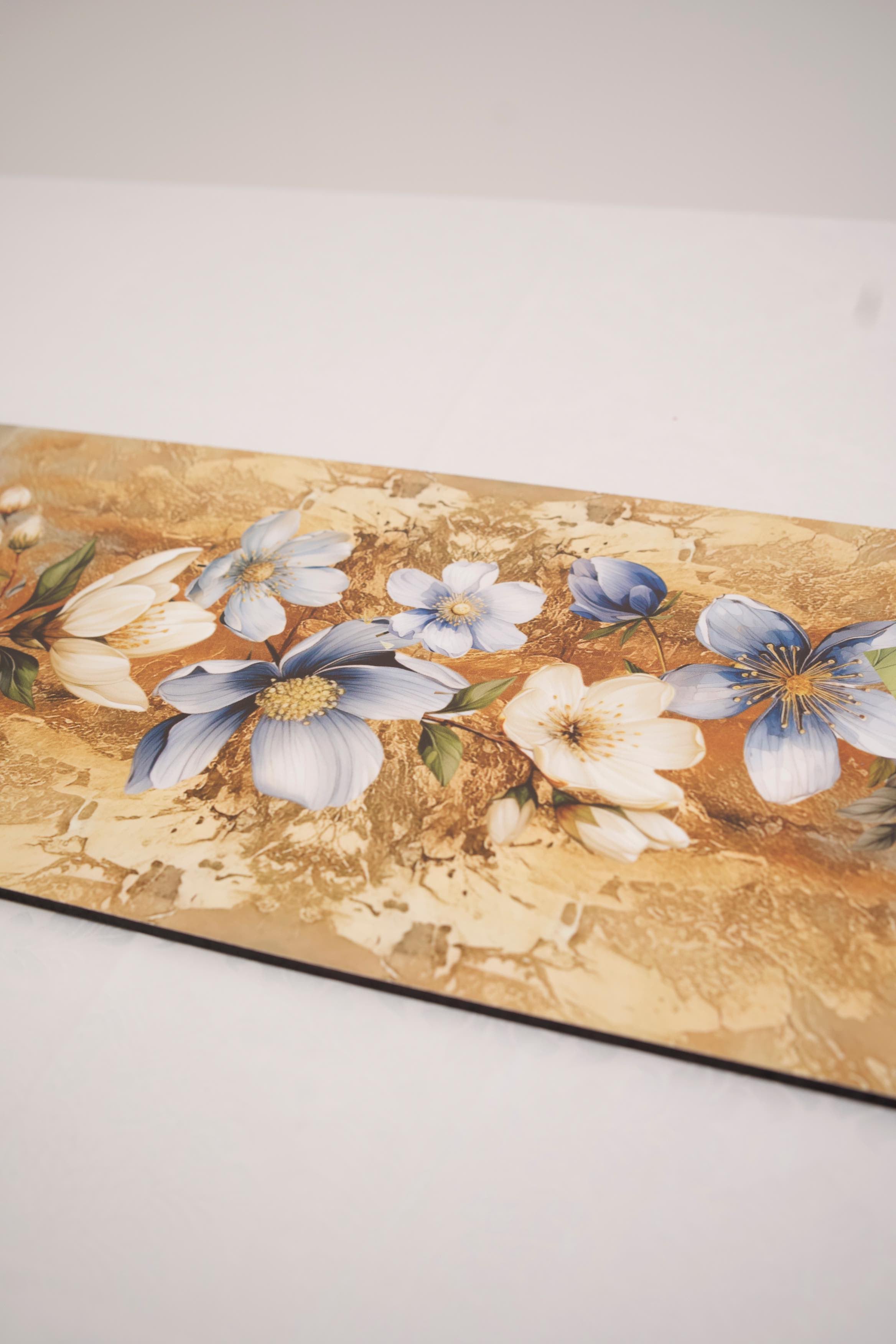 Wooden Flat Runner - Floral Harmony