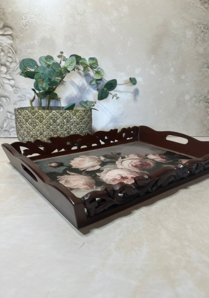 Symphony Carved Tray - Floral Bouquet