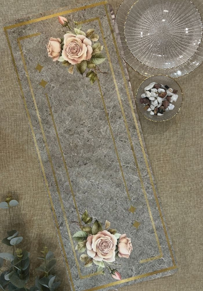 Wooden Flat Runner - Floral Grace