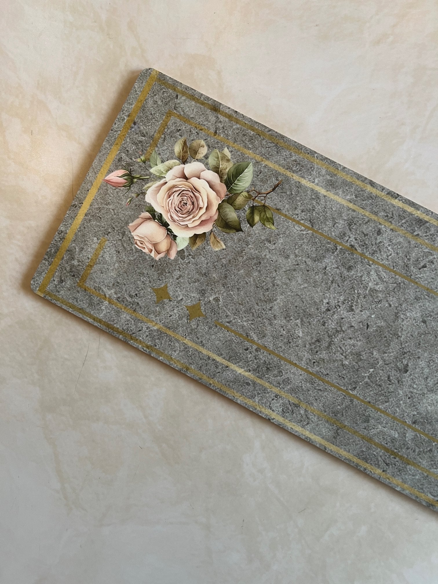 Wooden Flat Runner - Floral Grace