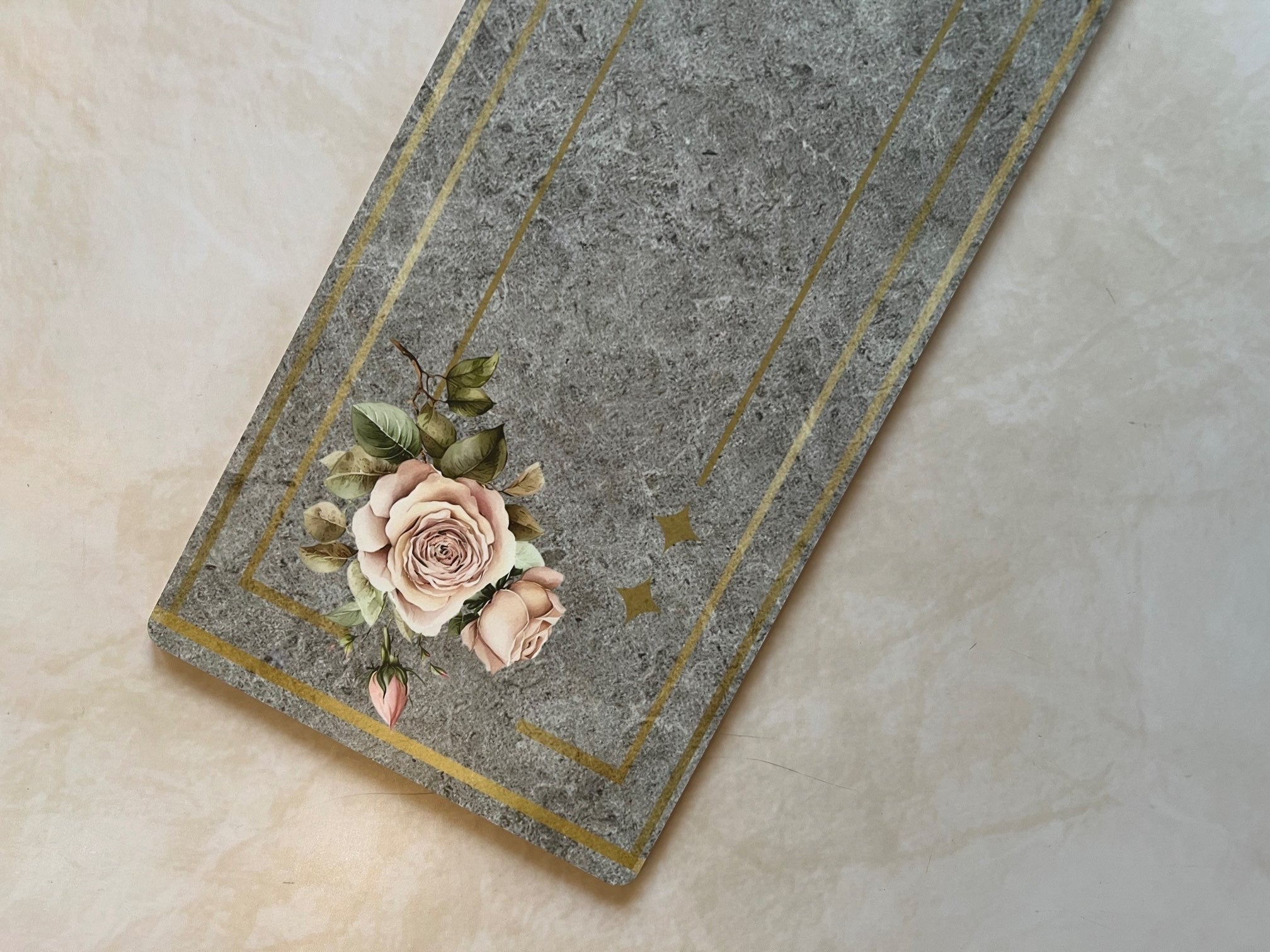 Wooden Flat Runner - Floral Grace