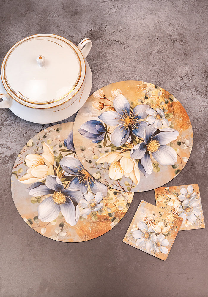 Dining Table Trivets - Floral Harmony (Round)