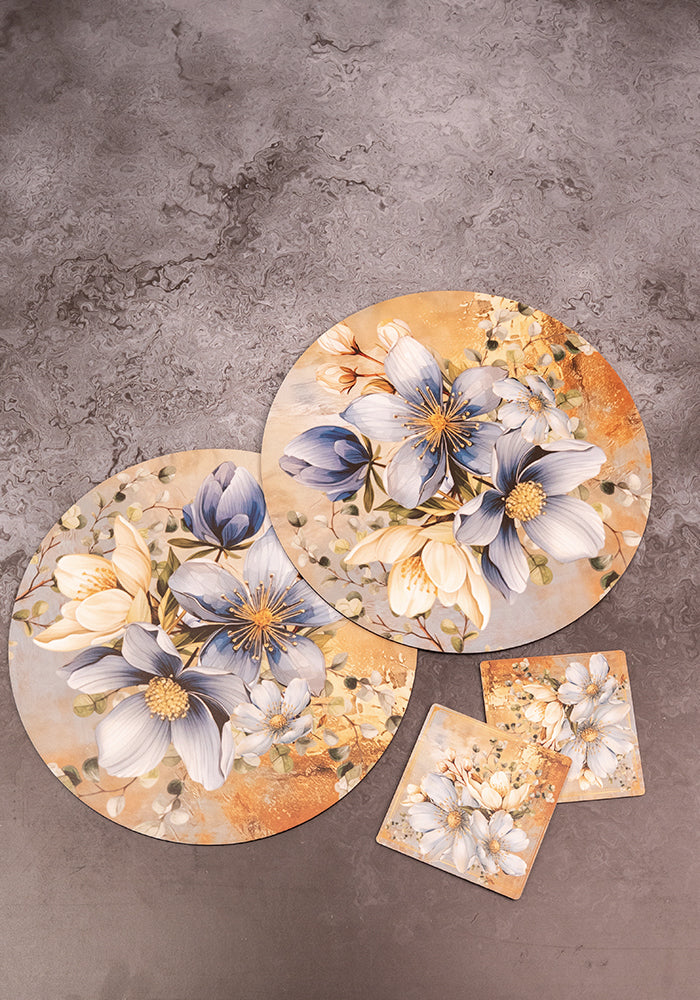 Dining Table Trivets - Floral Harmony (Round)