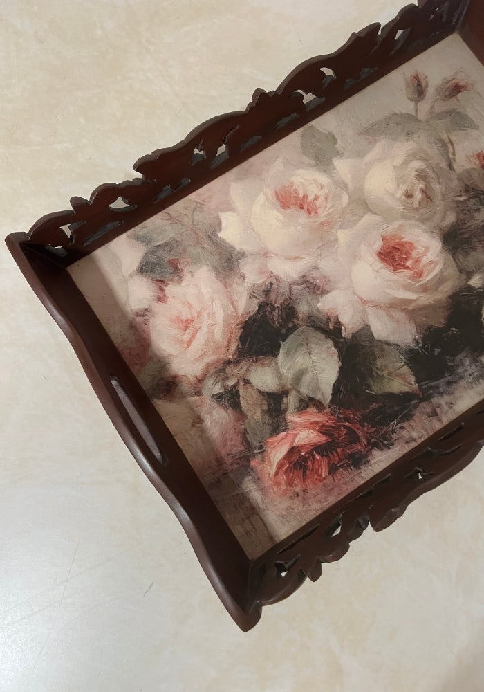 Symphony Carved Tray - Floral Whispers