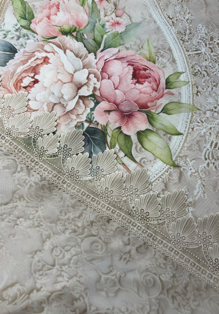 Table Cover With Lace - Floral Lace