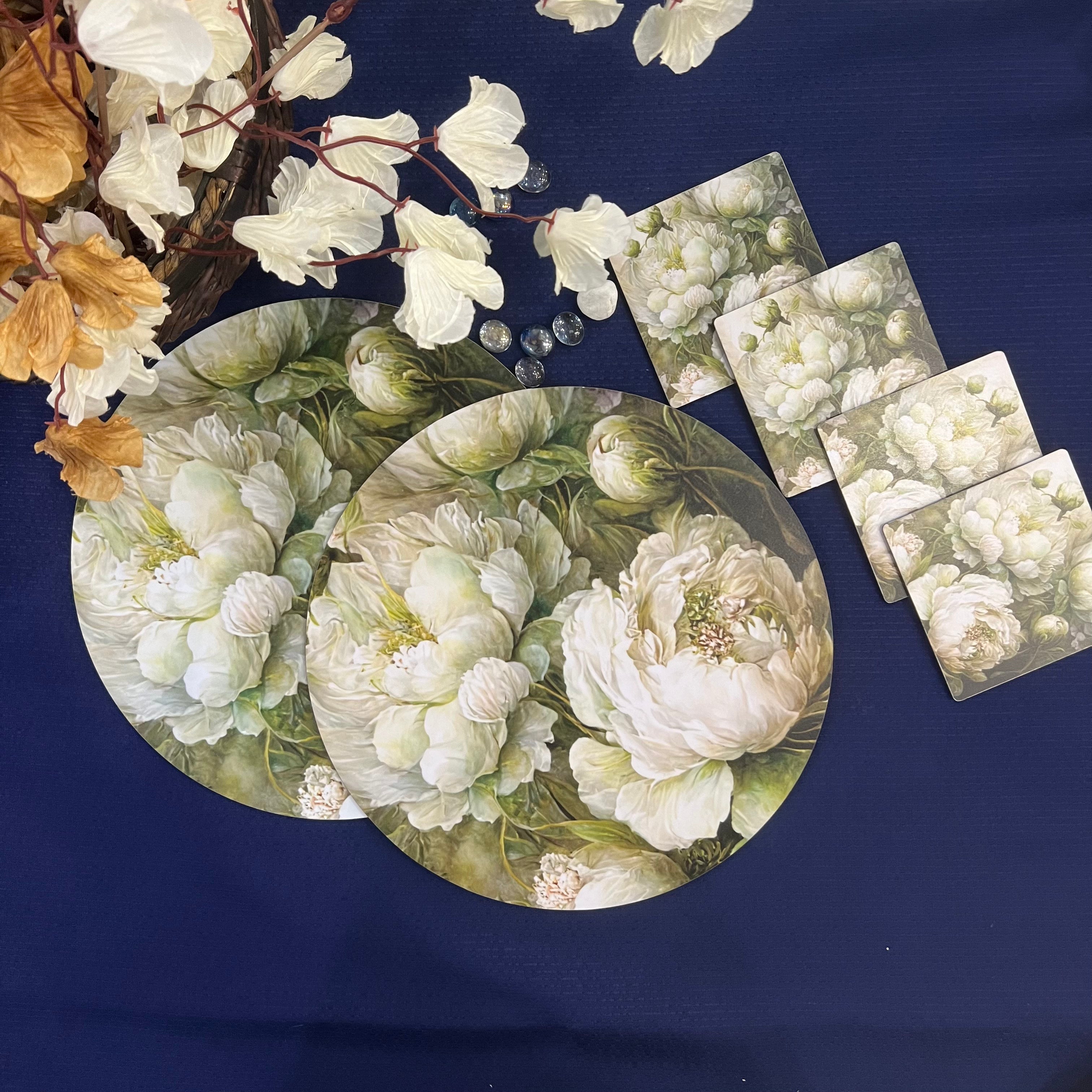 Dining Table Trivets - Dancing Peonies (Round)