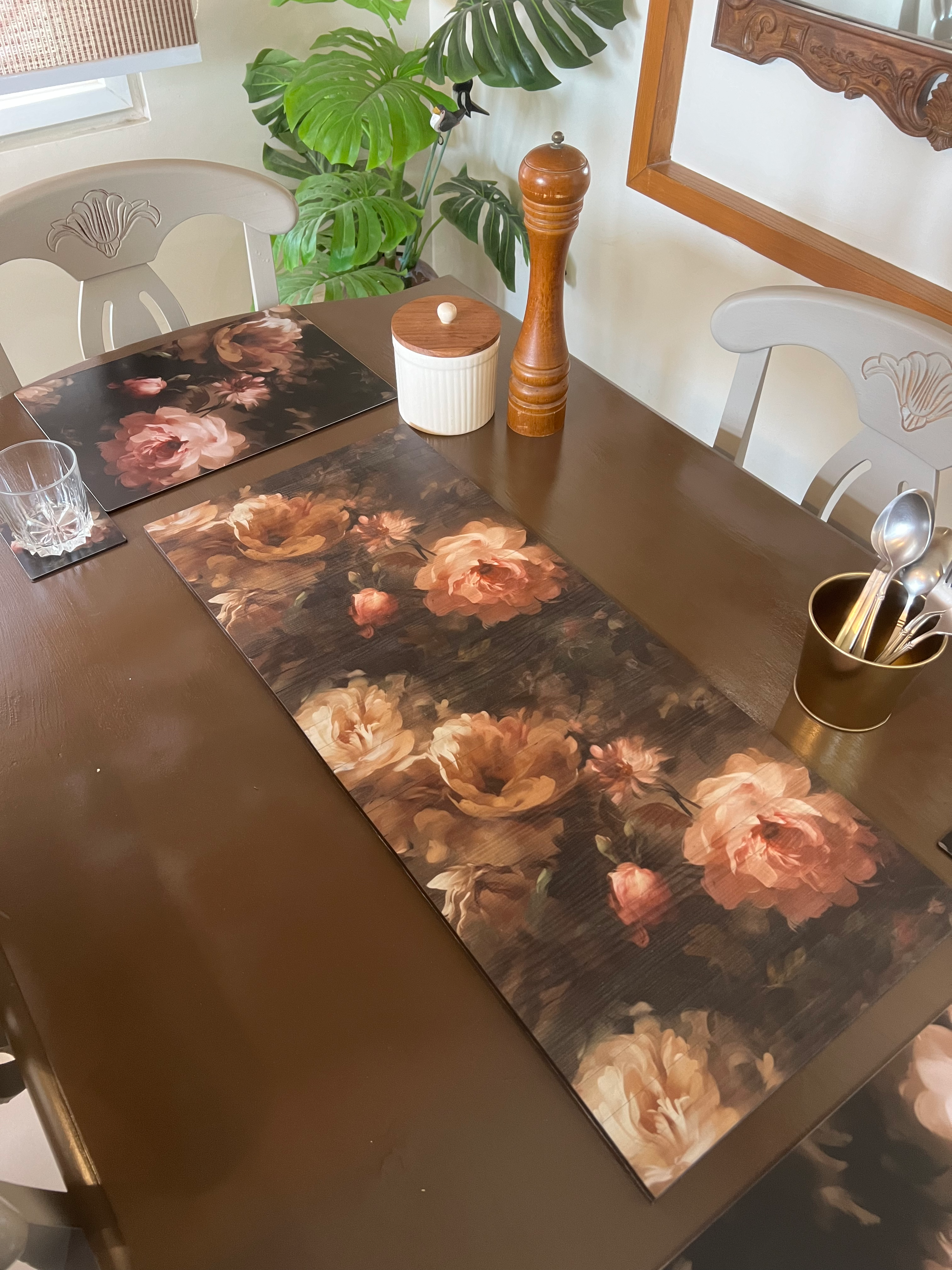 Wooden Collapsible Runner - Watercolor Florals