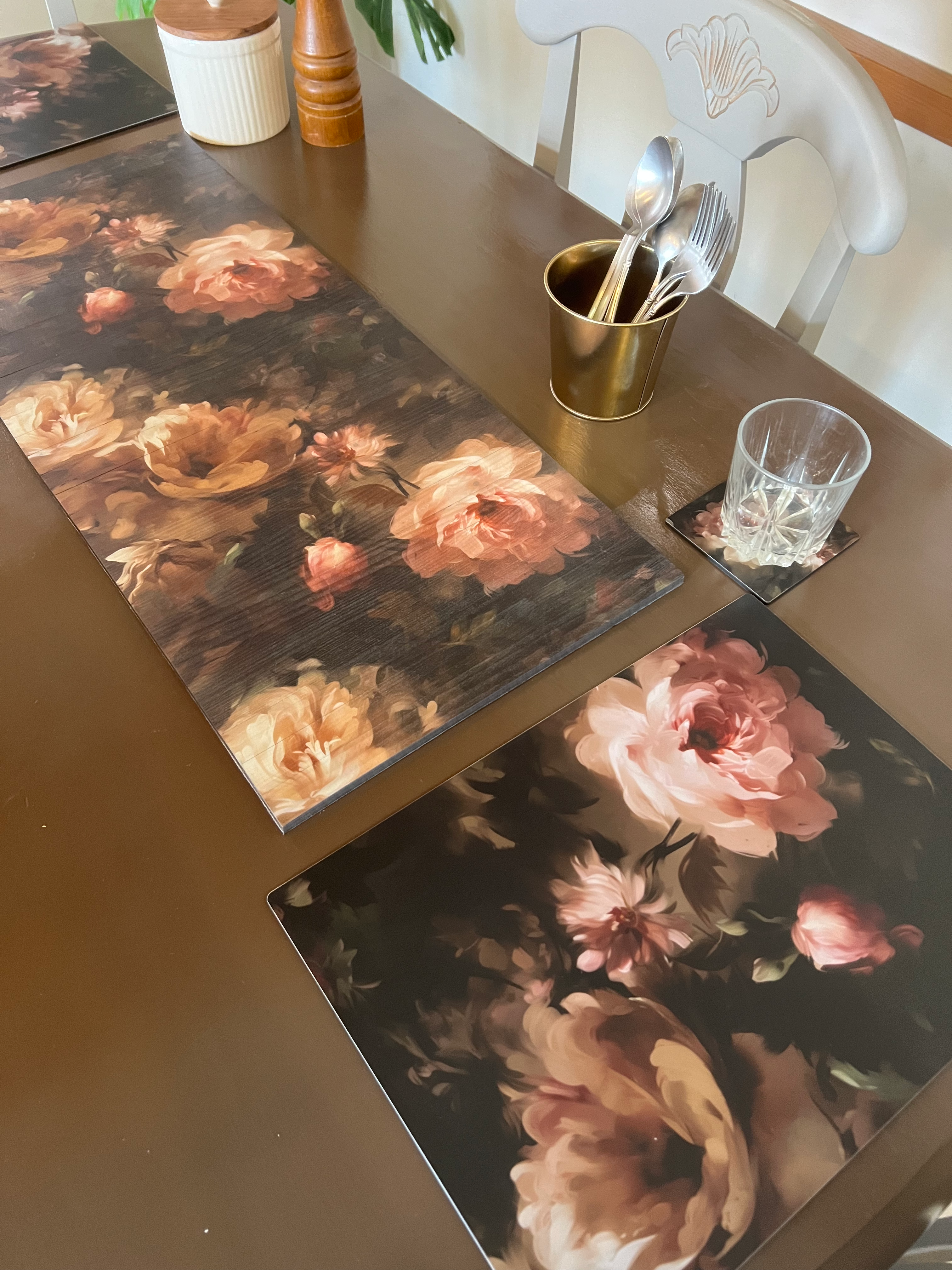 Wooden Collapsible Runner - Watercolor Florals