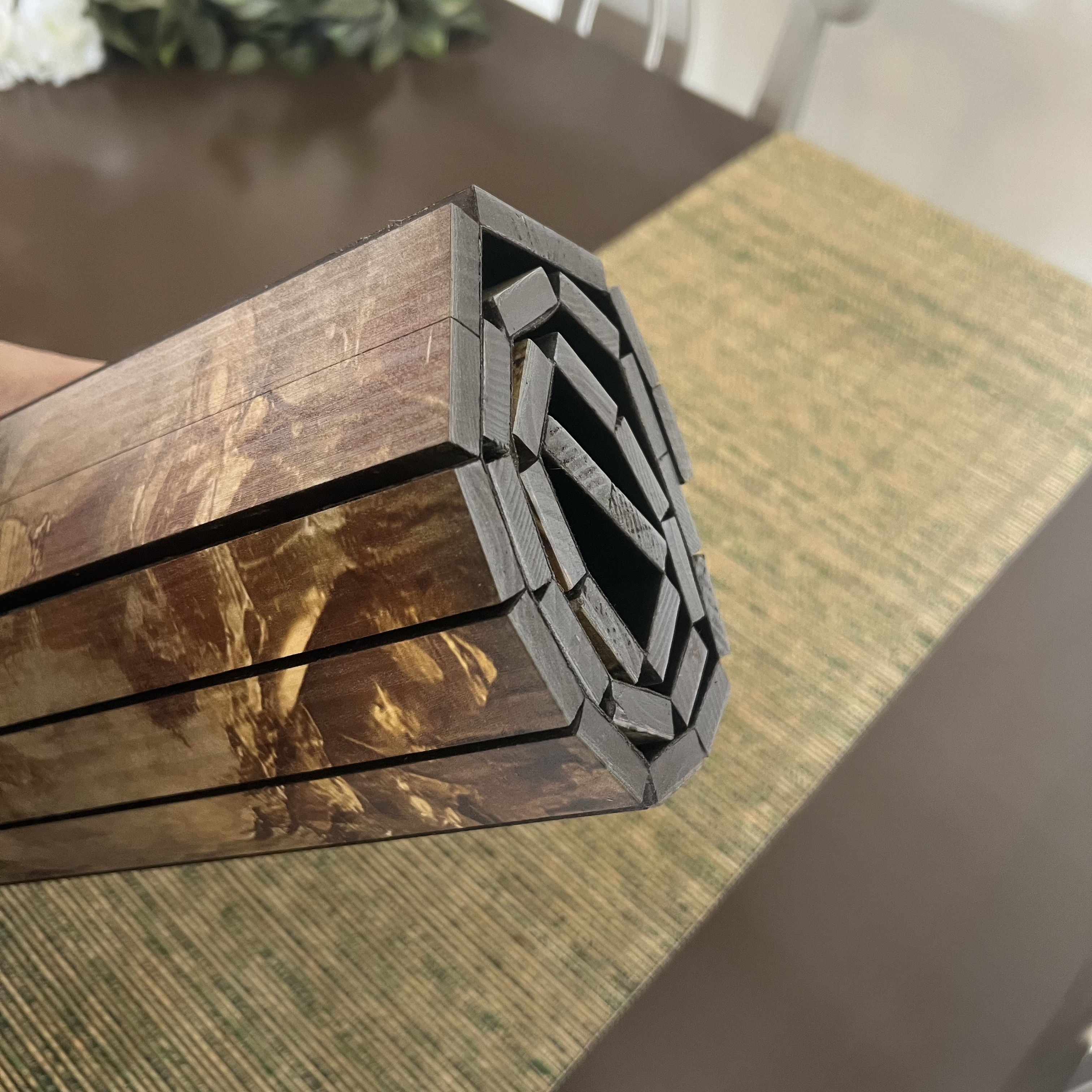 Wooden Collapsible Runner - Golden Hues