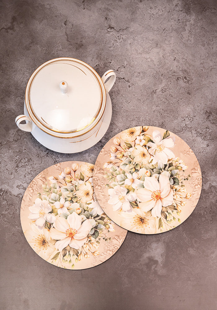 Dining Table Trivets - Soft Blossom (Round)