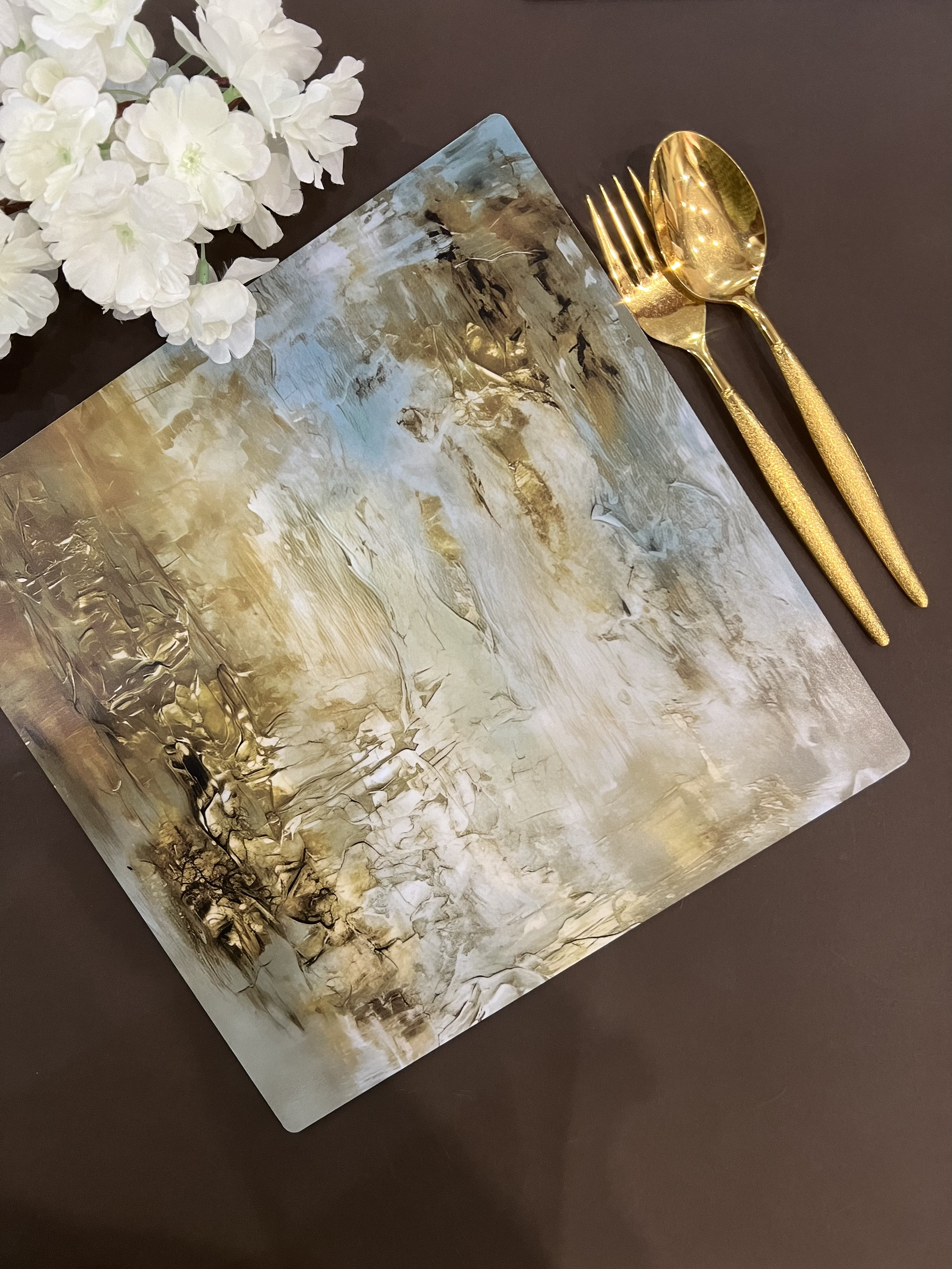 Dining Table Trivets - Golden Hues (Square)