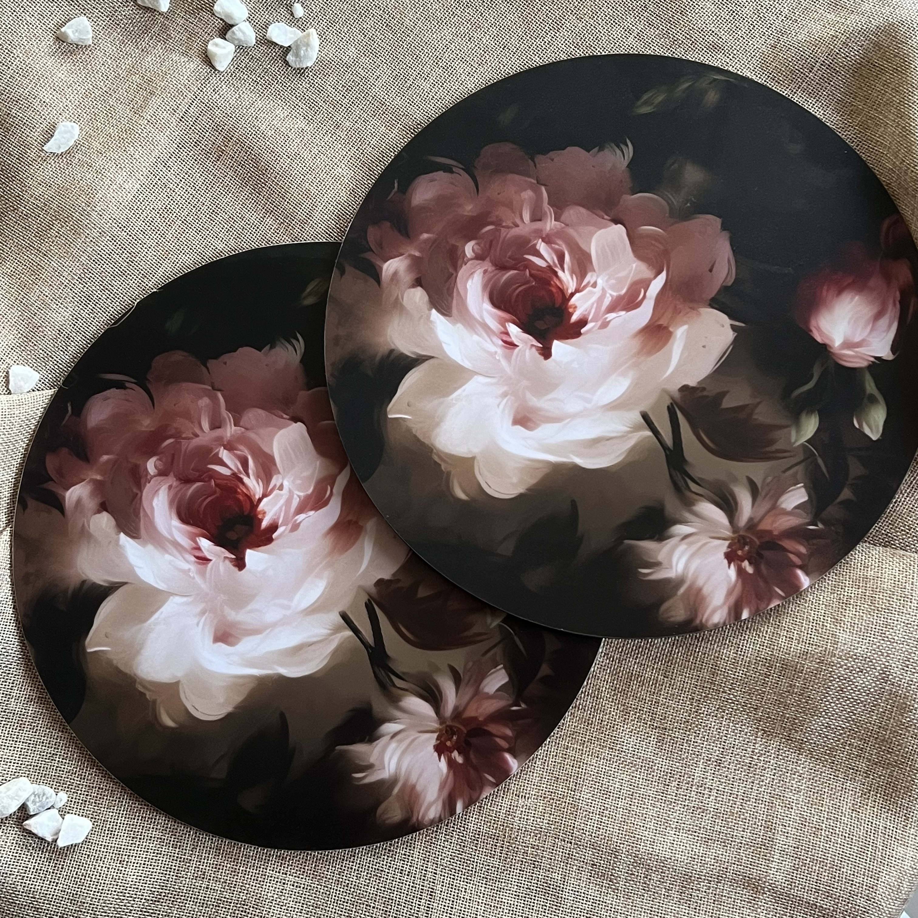 Dining Table Trivets - Watercolor Florals (Round)
