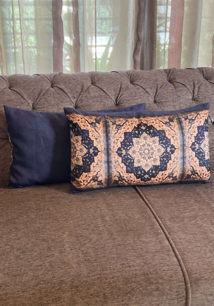 Reversible Cushion Covers - Indigo Tapestry - Rectangle