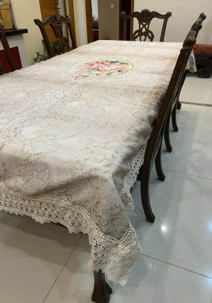 Table Cover With Lace - Floral Lace