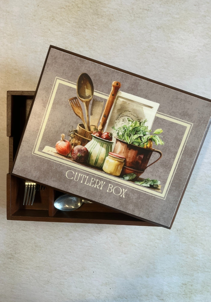 Engraved Cutlery Box - VINTAGE KITCHEN