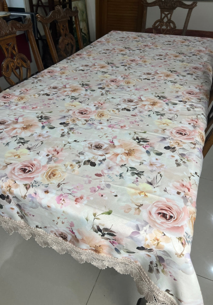 Table Cover With Lace - Spring Blossoms