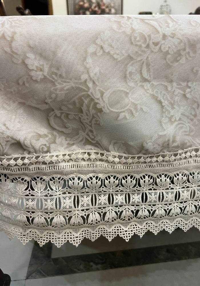 Table Cover With Lace - Floral Lace
