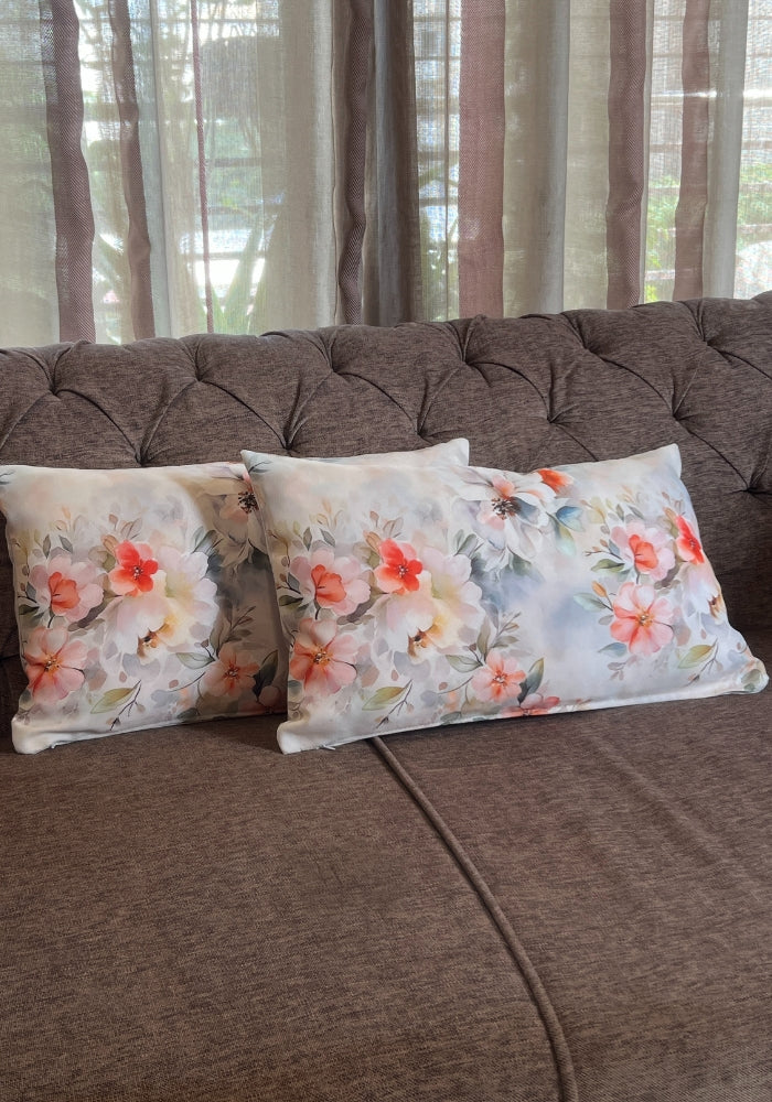 Reversible Cushion Covers - Watercolor Florals - Rectangle
