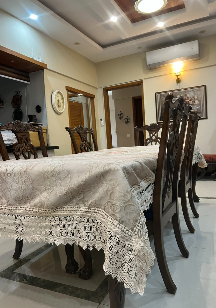 Table Cover With Lace - Floral Lace